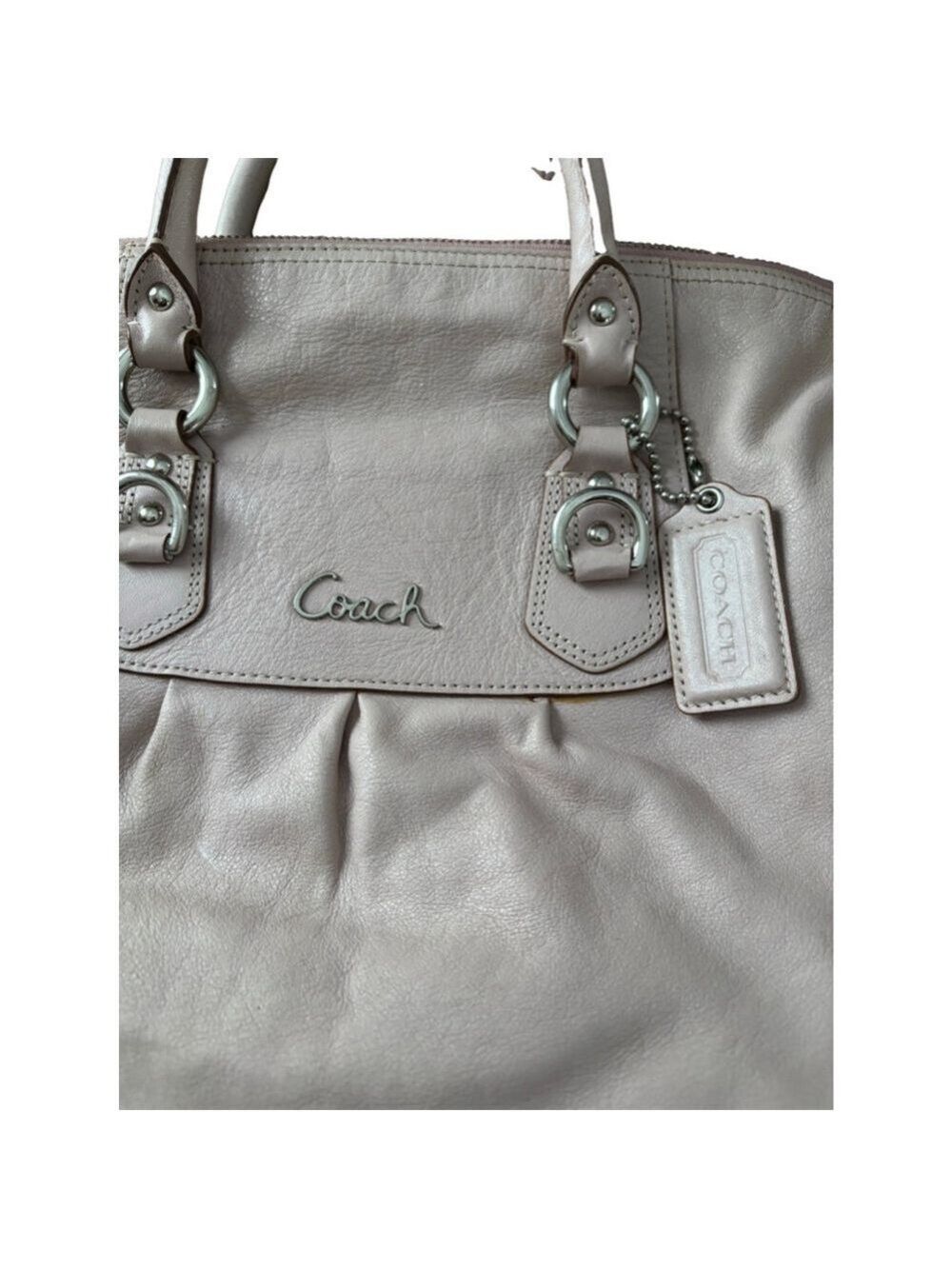 Women's Coach Beige Leather Satchel One Size - Picture 4 of 10